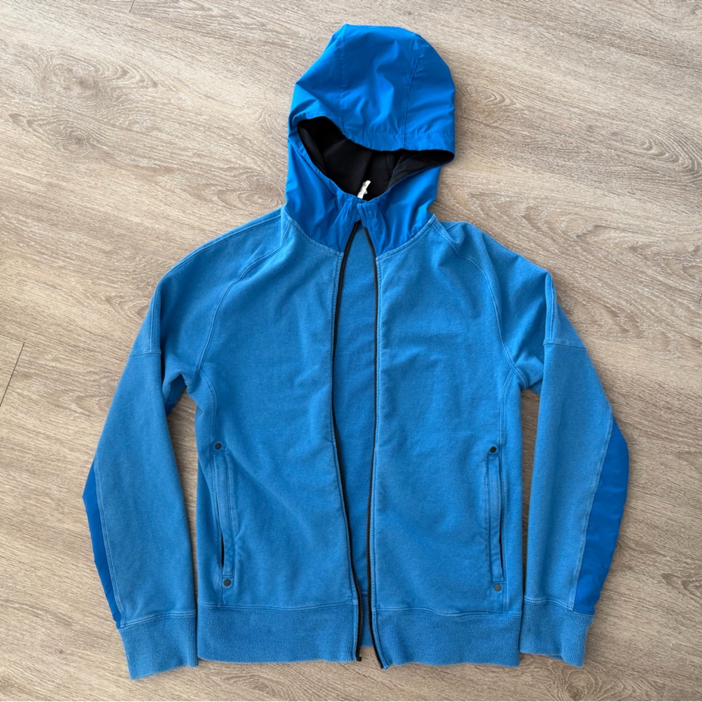 Lululemon Blue Hoodie Jacket Men’s Medium Athletic Zip Hooded Sweatshirt - Picture 6 of 6